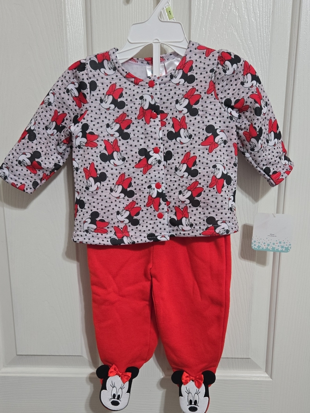 Disney Minnie Mouse Baby 2PC Fleece Footed Set